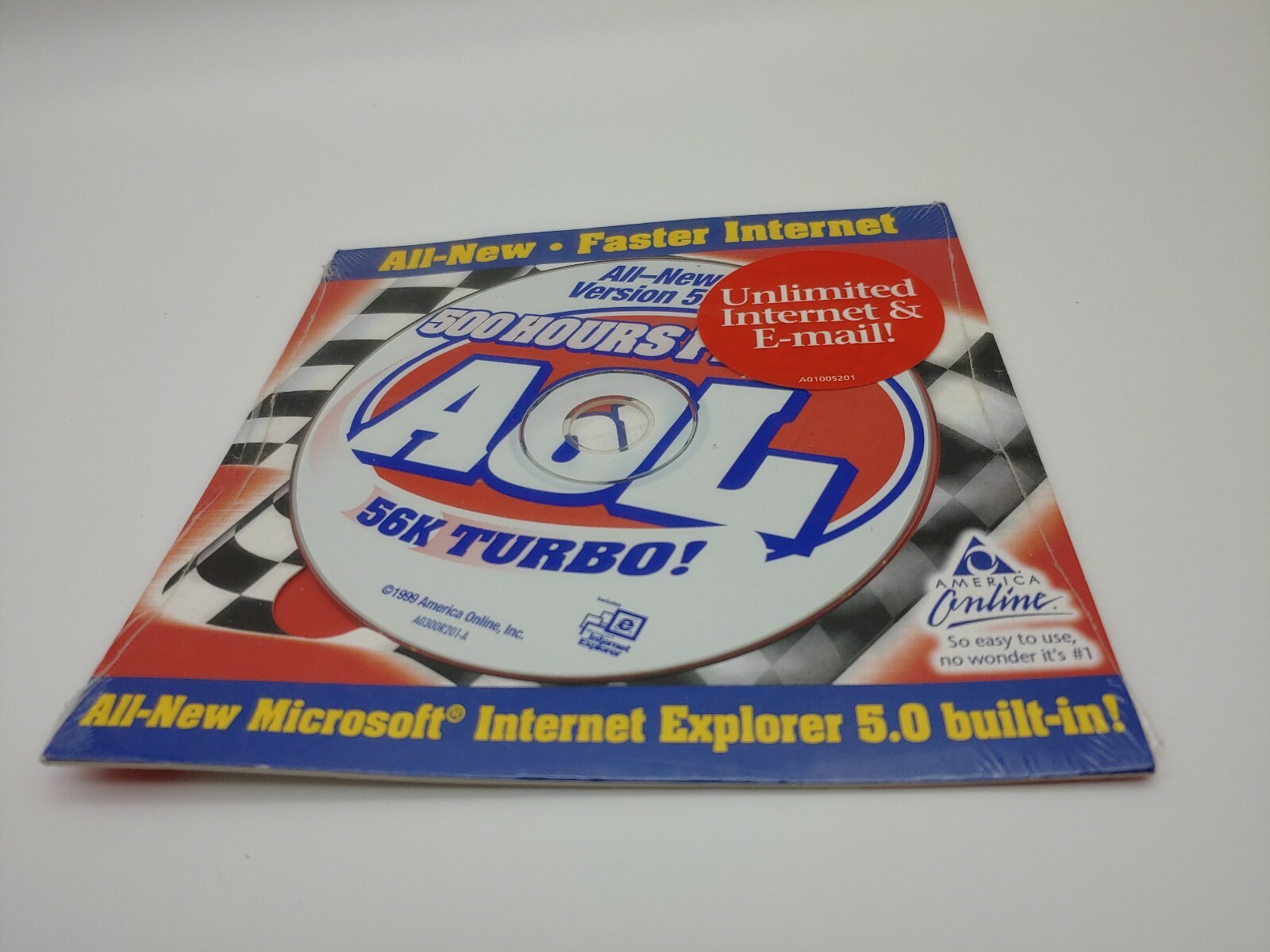 VINTAGE 1999 AMERICA ONLINE 500 hours 56k Turbo 5.0 *sealed* CD-ROM