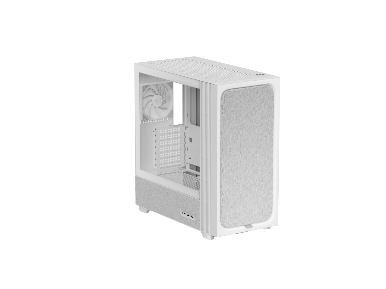 TRYX FLOVA White Mid-Tower ATX PC Case Breathable Fabric-Crafted Tempered Glass