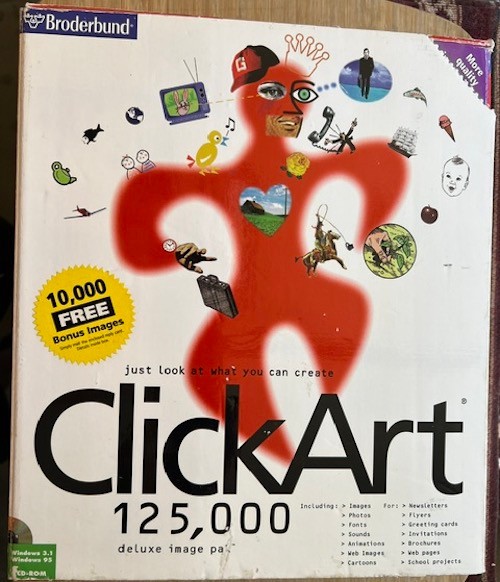 2001 Broderbund ClickArt 125,000 + Premier Image Pack: CDs 2-9