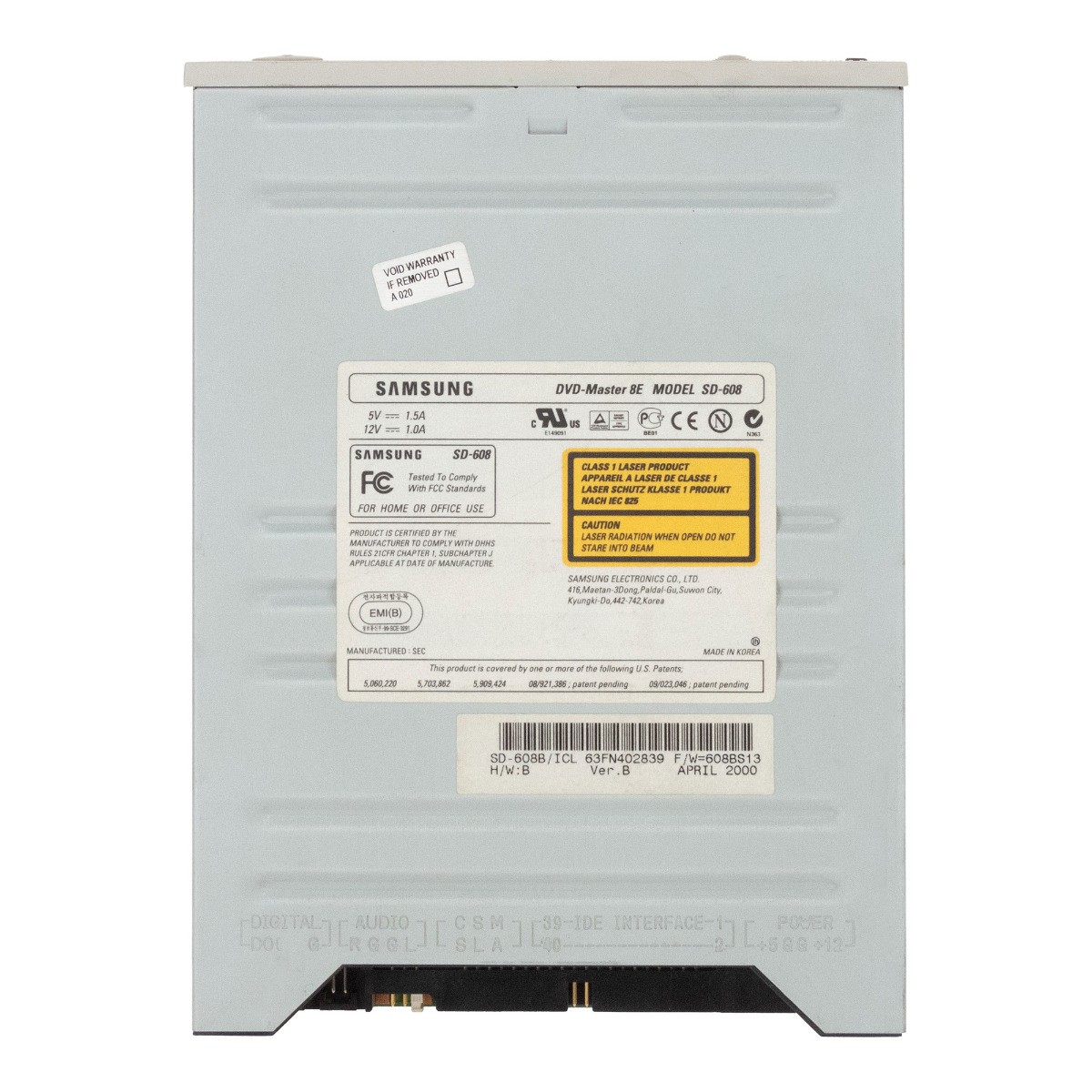 SAMSUNG SD-608 DVD-MASTER 8E DVD-ROM DRIVE IDE 5.25''