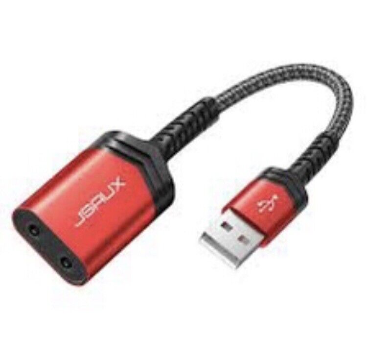 JSAUX USB Audio Adapter External Stereo Sound Card USB- 3.5mm Jack Audio Adapter