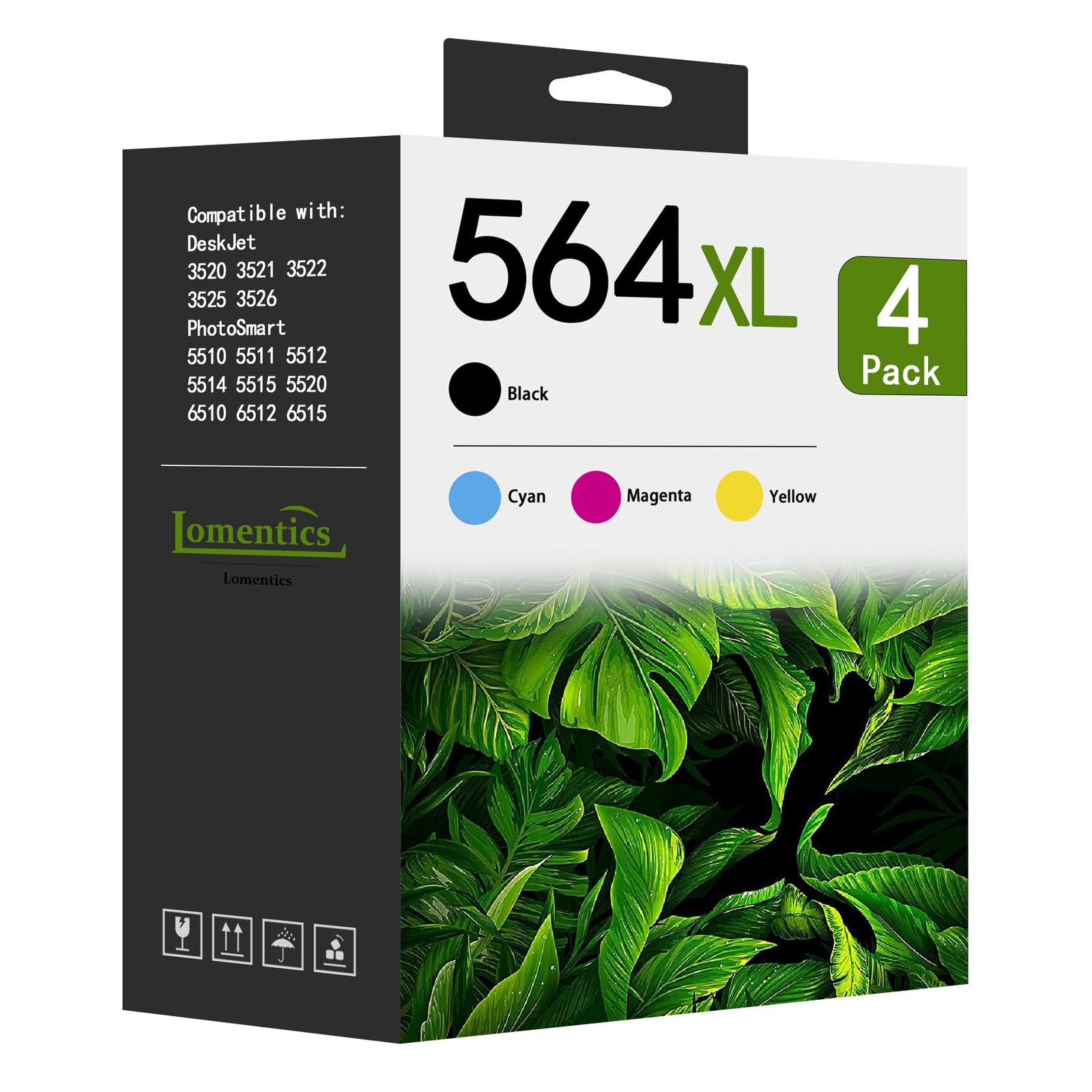 LOMENTICS 564XL Ink Cartridges Black Color Combo Pack (4-Pack