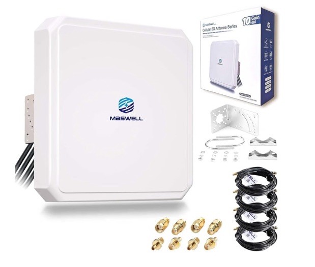 Maswell 4MIMO Ultra: 4G LTE 5G Panel Antenna, 10dBi High Gain 4X4 MIMO External