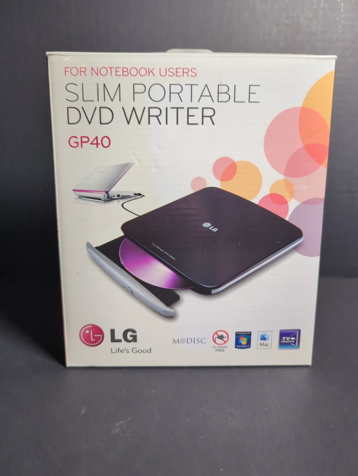 LG Slim Portable DVD Writer GP40 USB External For Notebook Users Tested and Work