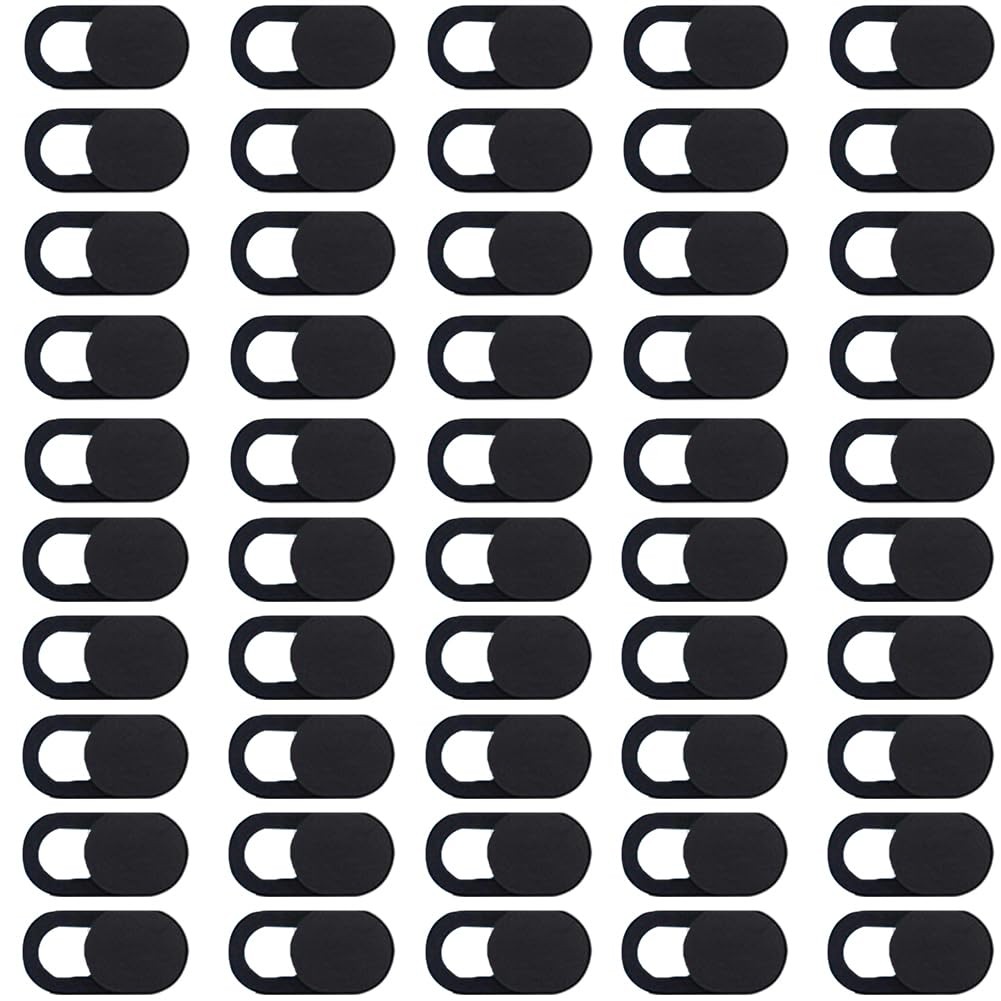 50Pcs Black Laptop Camera Cover 0.04 Inch Ultra Thin Webcam Cover Slide for M...