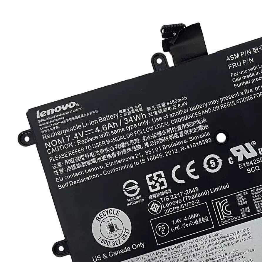 Genuine 34Wh 45N1750 45N1751 45N1748 Laptop Battery For Lenovo ThinkPad Yoga 11e