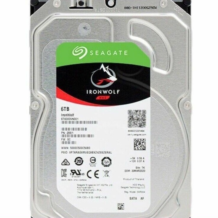 Seagate IronWolf NAS 6TB Internal Hard Drive 3.5" SATA 5400RPM ST6000VN001