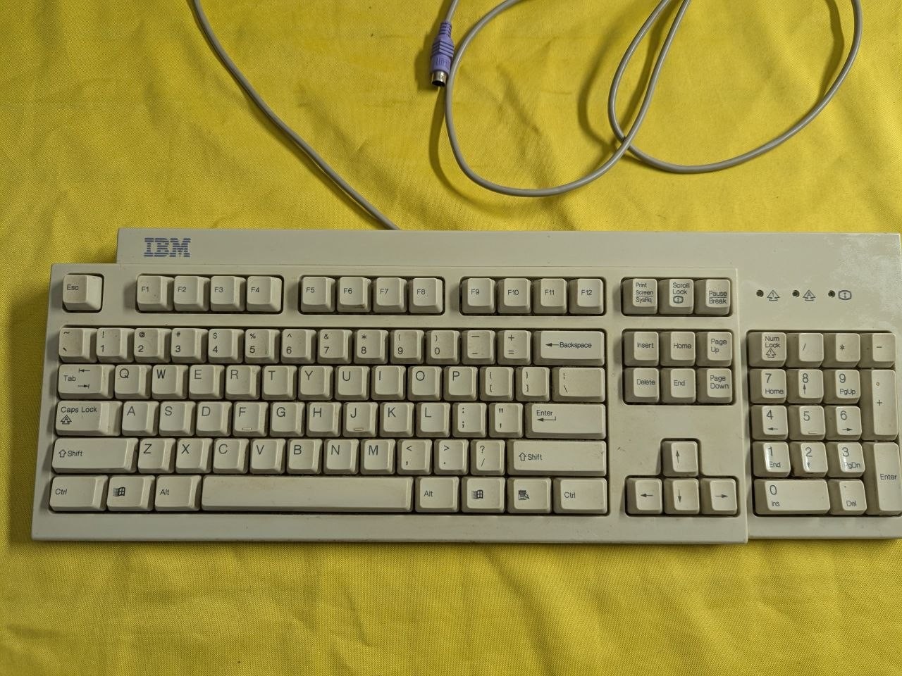 IBM KB-9910 PS/2 Wired Keyboard FRU 37L2514 Beige Windows Keys TC