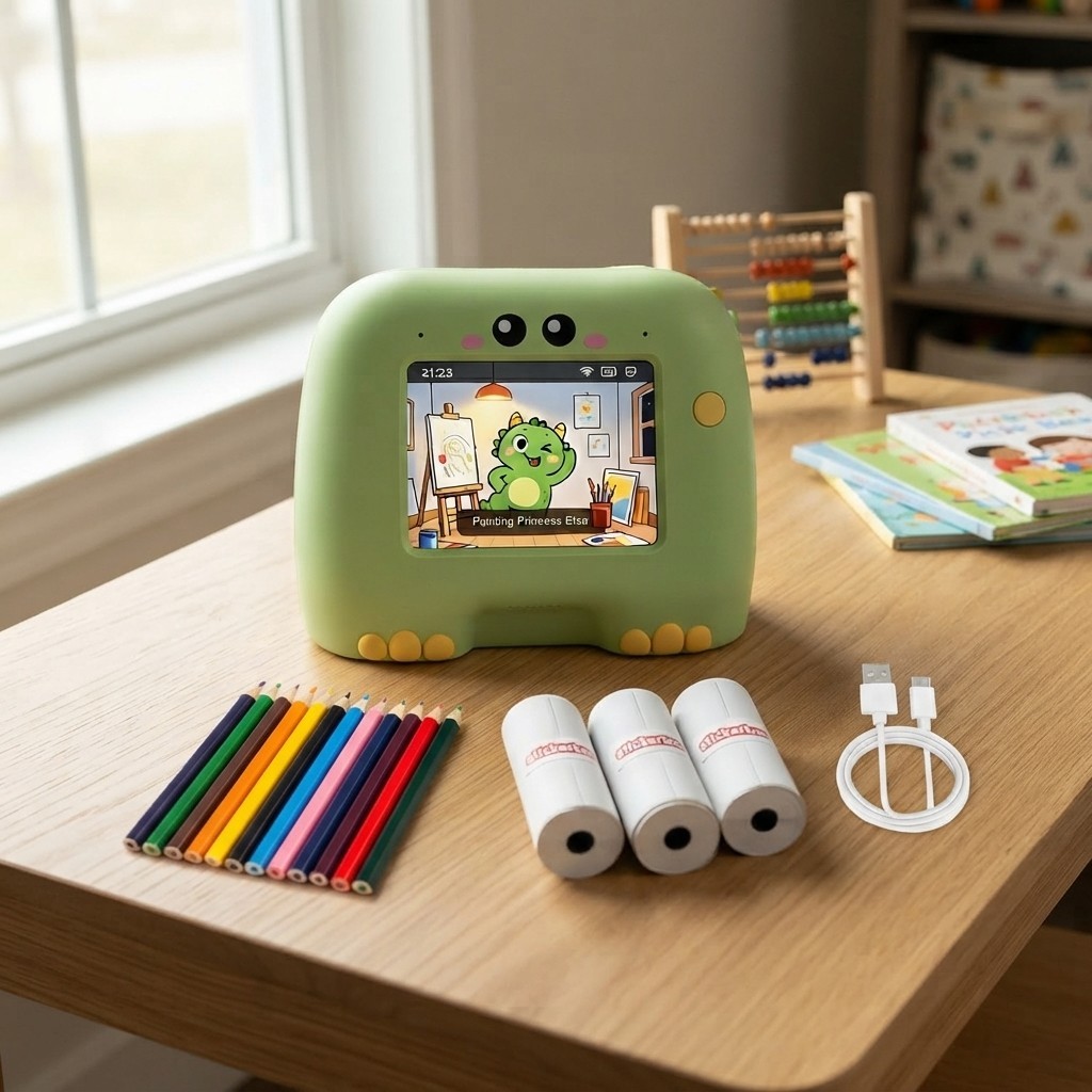 Kids Gift AI Smart Voice Sticker Printer-Kids accompany-Mini Sticker Maker fo...