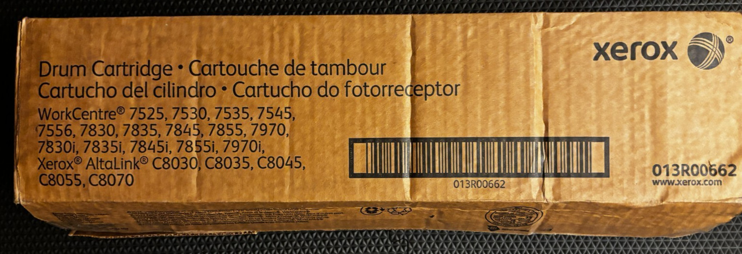 Genuine Xerox 013R00662 Drum Cartridge/date stamp 08/07/2024 NIB