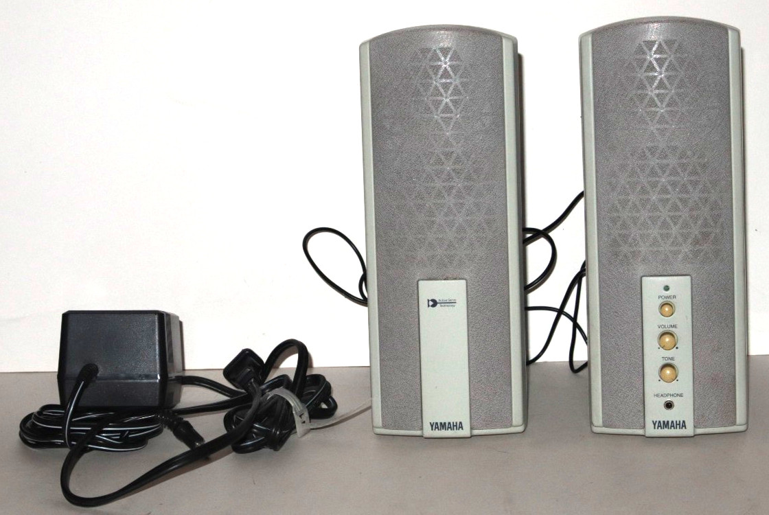Yamaha YST‑M15 Powered Multimedia Speakers w/Power Adapter – Tested & Working