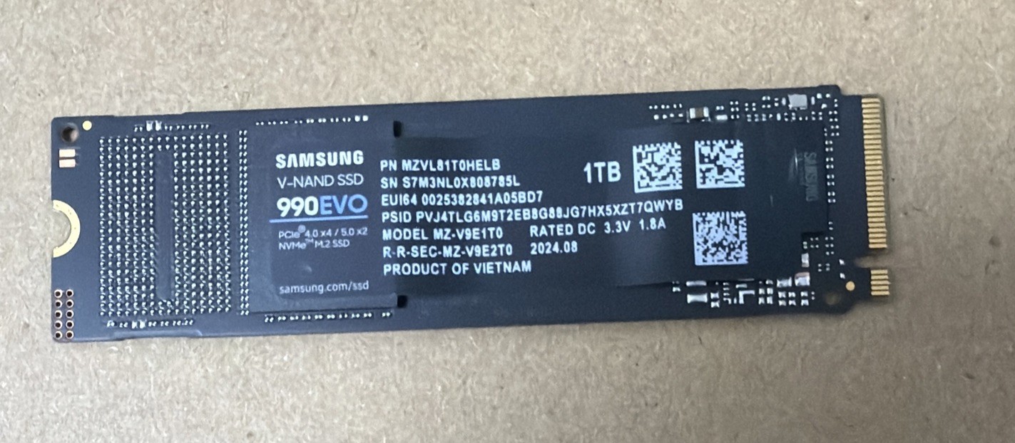 Samsung 990 EVO 1TB SSD PCIe Gen 4x4, Gen 5x2