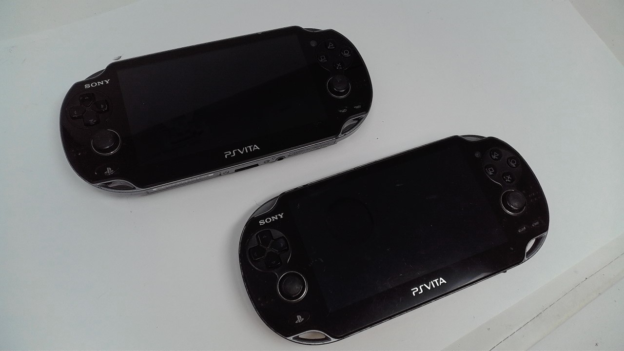 Lot of 2 Sony PS Vita PCH-1001 Black Handheld Console Wi-Fi 1GB For Parts