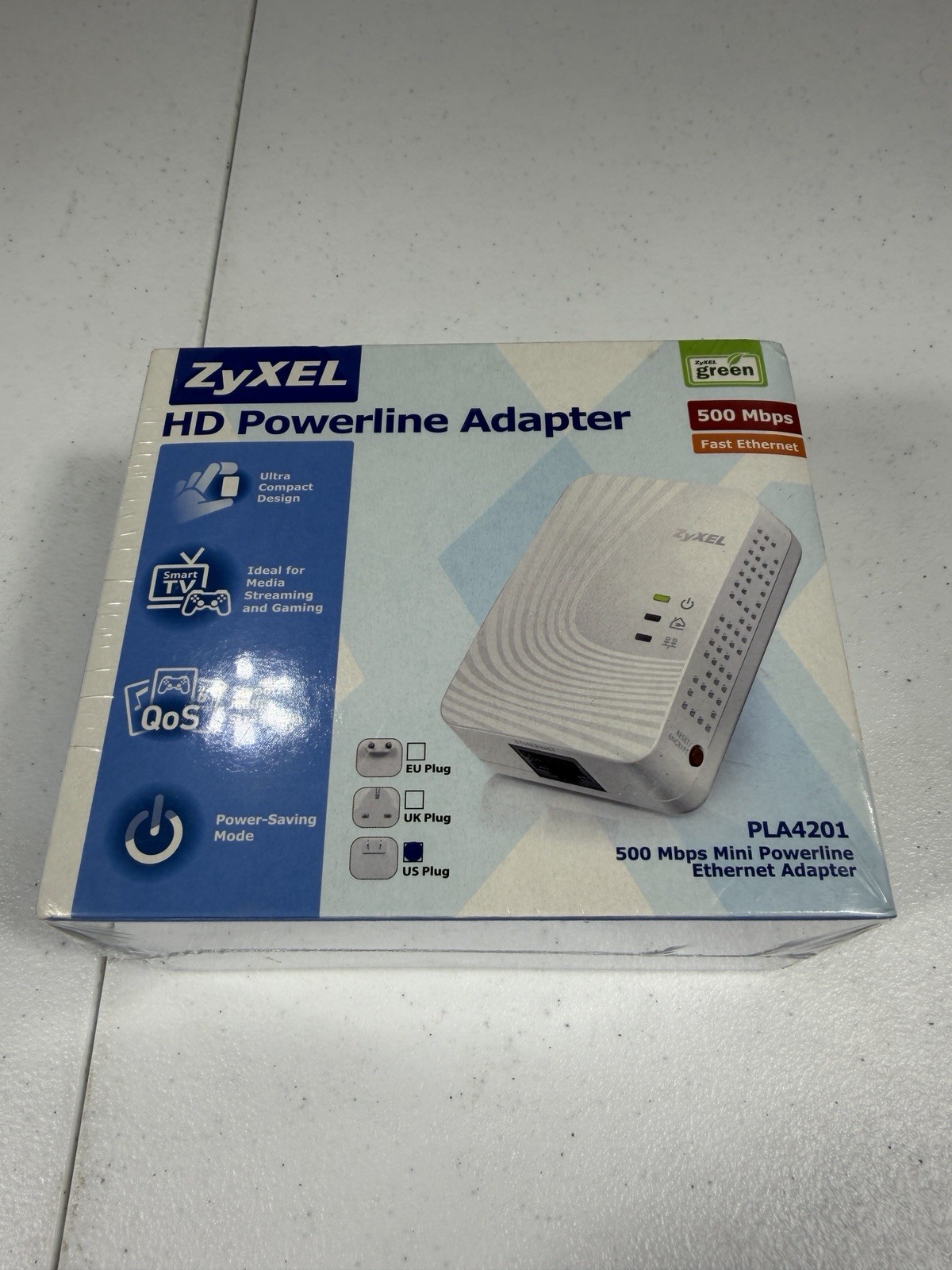 NEW ZYXEL 500Mbps MINI HD POWERLINE ETHERNET ADAPTER PLA4201