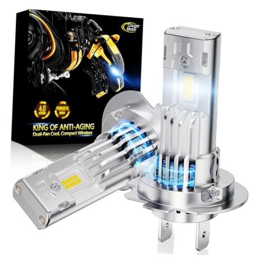 Fog Lights 1:1 Size Bulb No Adapter Required with Cooling Fan 6500K H7
