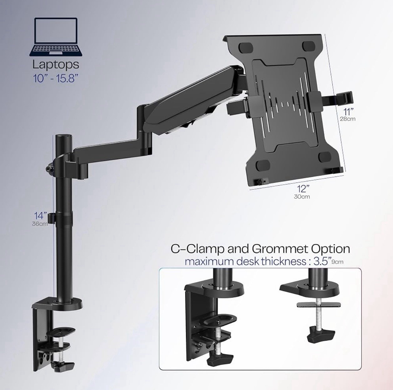 VIVO Universal 10 to 15.6 inch Laptop Mount for Desk Tension Arm STAND-V101L