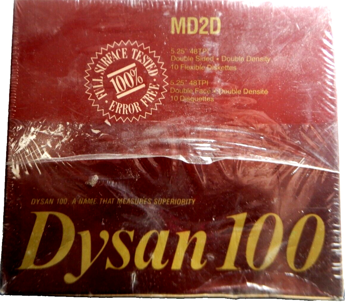 DYSAN 100 MD2D Vintage BOX of TEN  5 1/4\