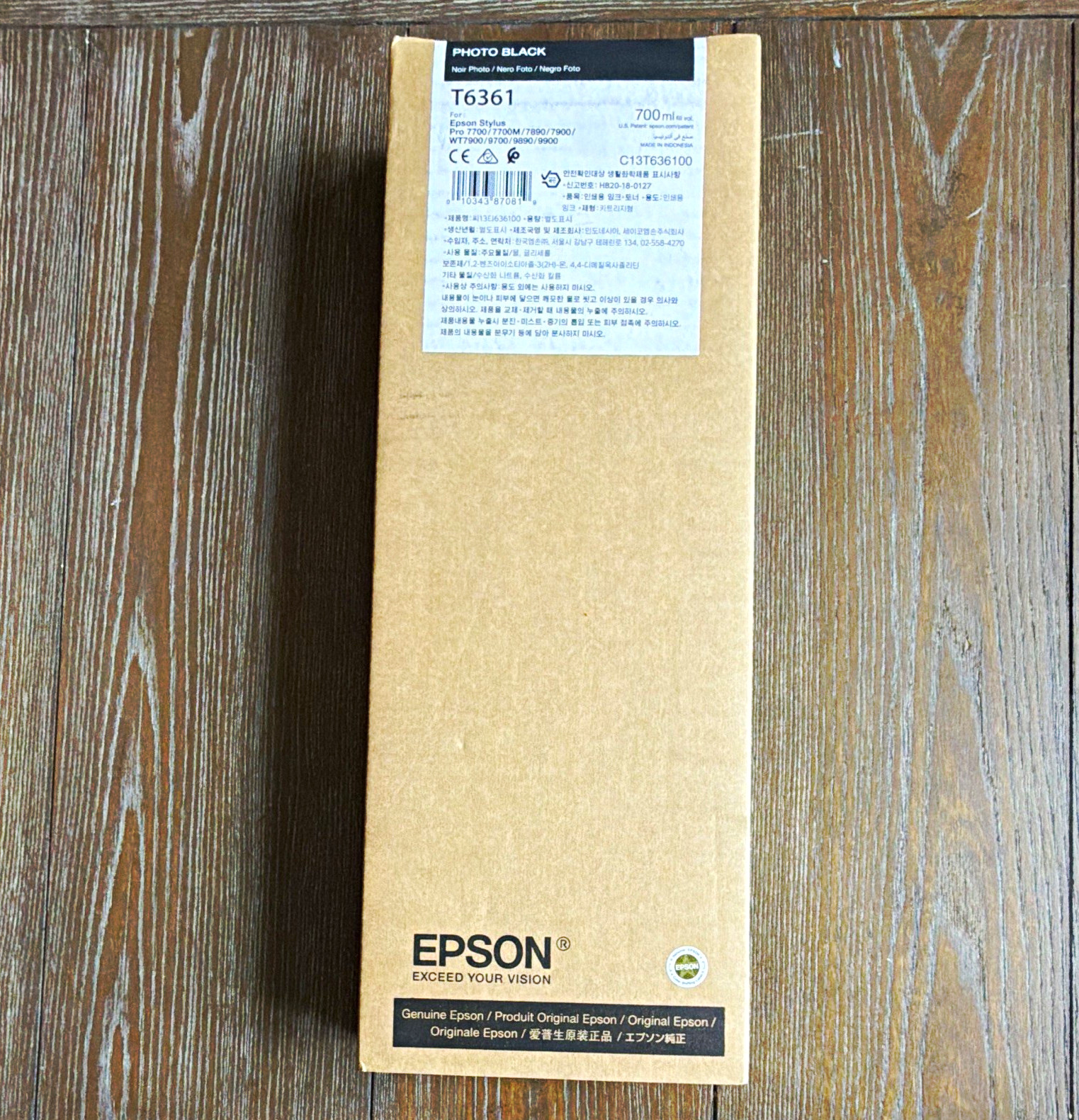 04-2026 Genuine Epson T6361/C13T636100 Photo Black 700ml Ink 7700/7890/7900/9700