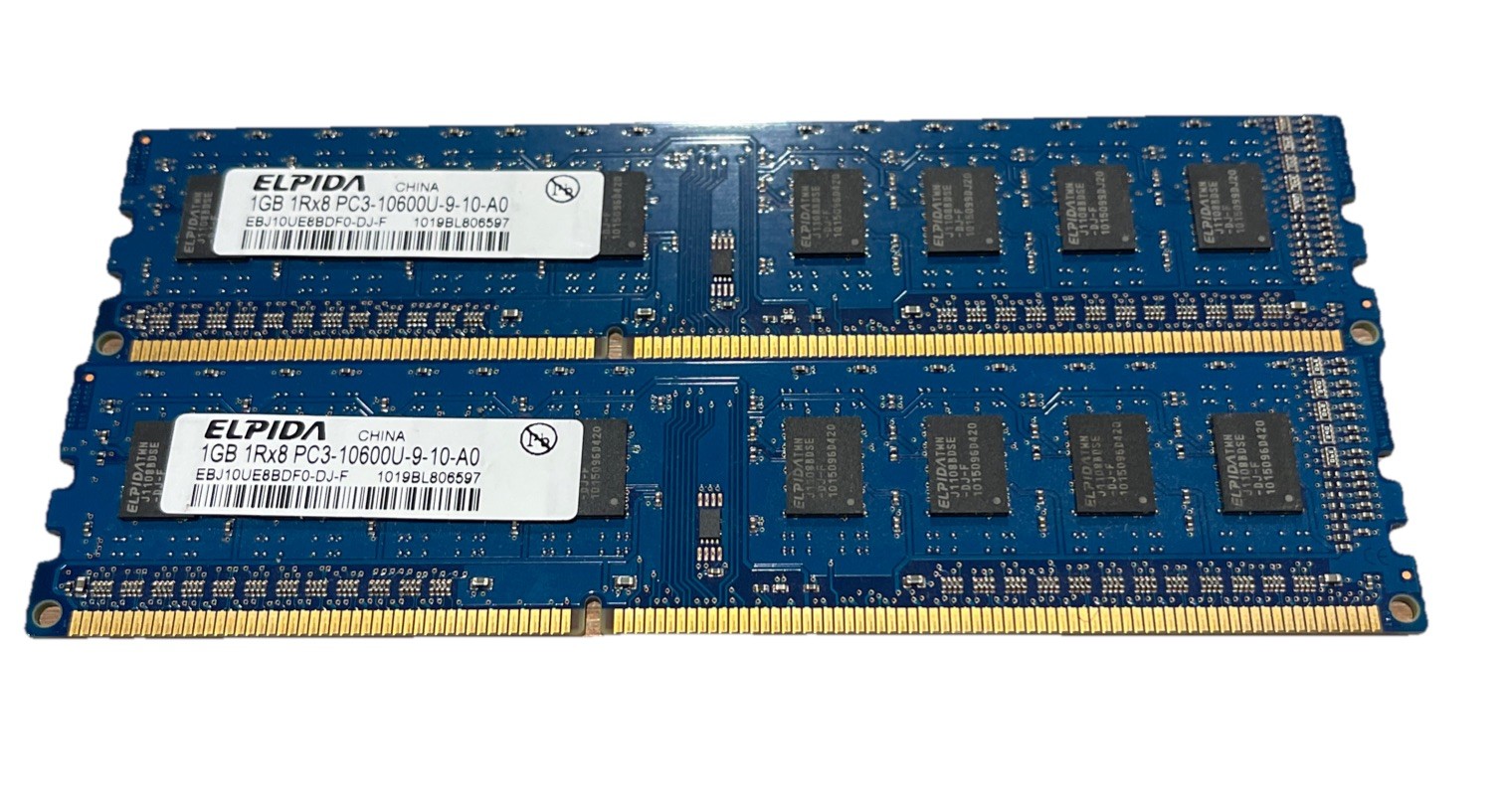 ELPIDA 2x 1GB 1Rx8 PC3-10600U-9-10-A0 RAM Memory
