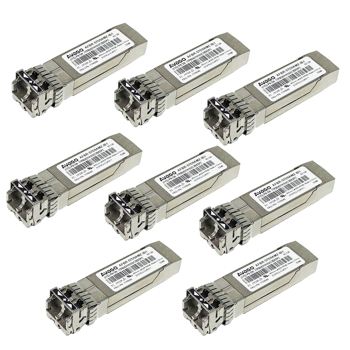 8 x IBM Avago AFBR-57D9AMZ-IB1 8Gb SW 850nm SFP+ FC Transceivers 77P8042