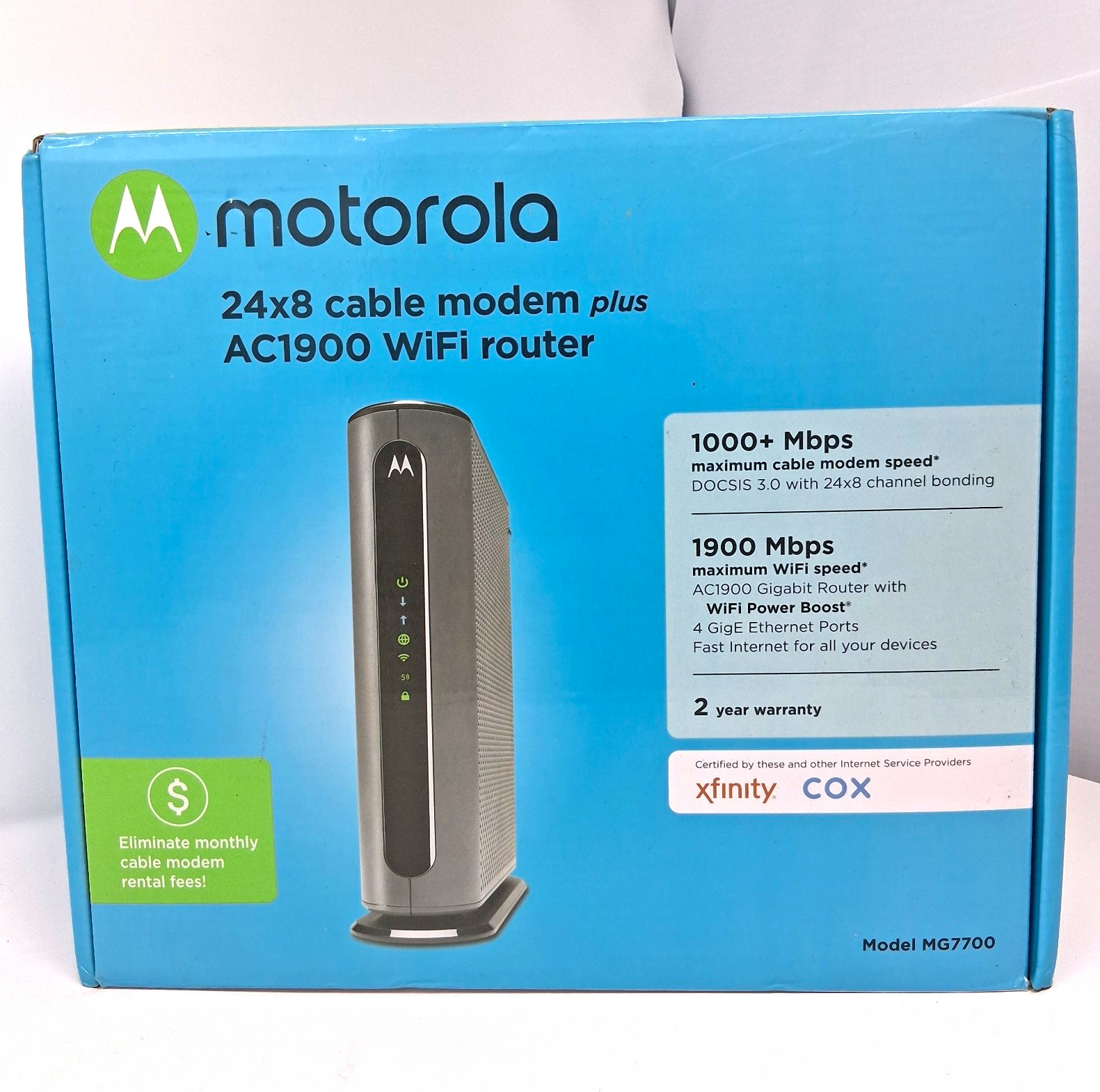 Motorola MG7700 AC1900 Dual-Band DOCSIS 3.0 Cable Modem Router 1900 MBPS