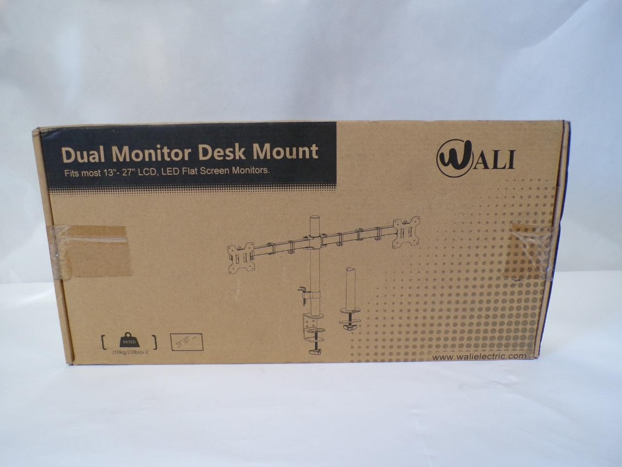 New* WALI Dual LCD Monitor Fully Adjustable Desk Mount Stand 13-27" Monitor M002