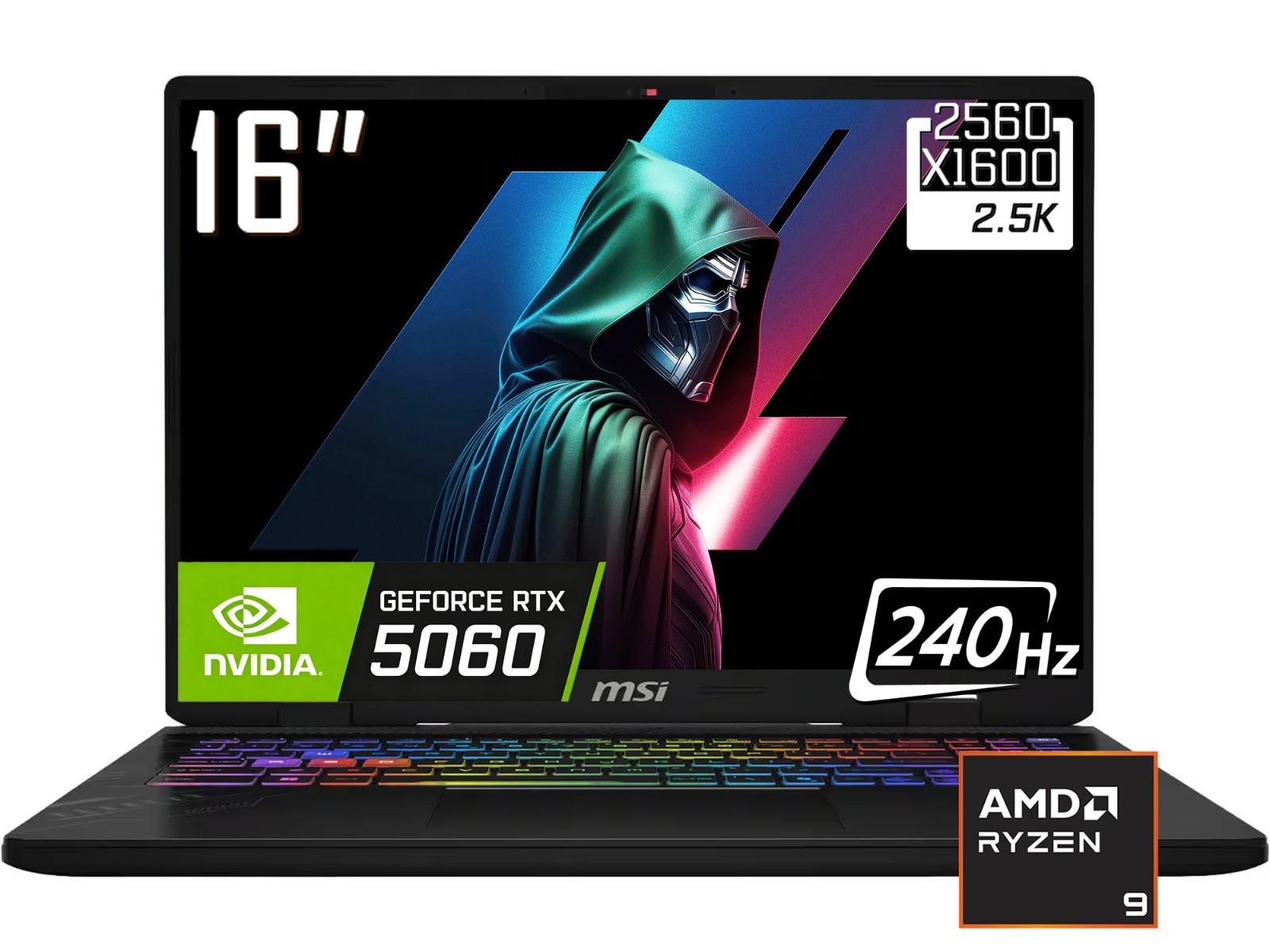 MSI Crosshair A16 HX 16" WQXGA 240Hz Gaming Laptop AMD Ryzen 9 8940HX RTX 5060