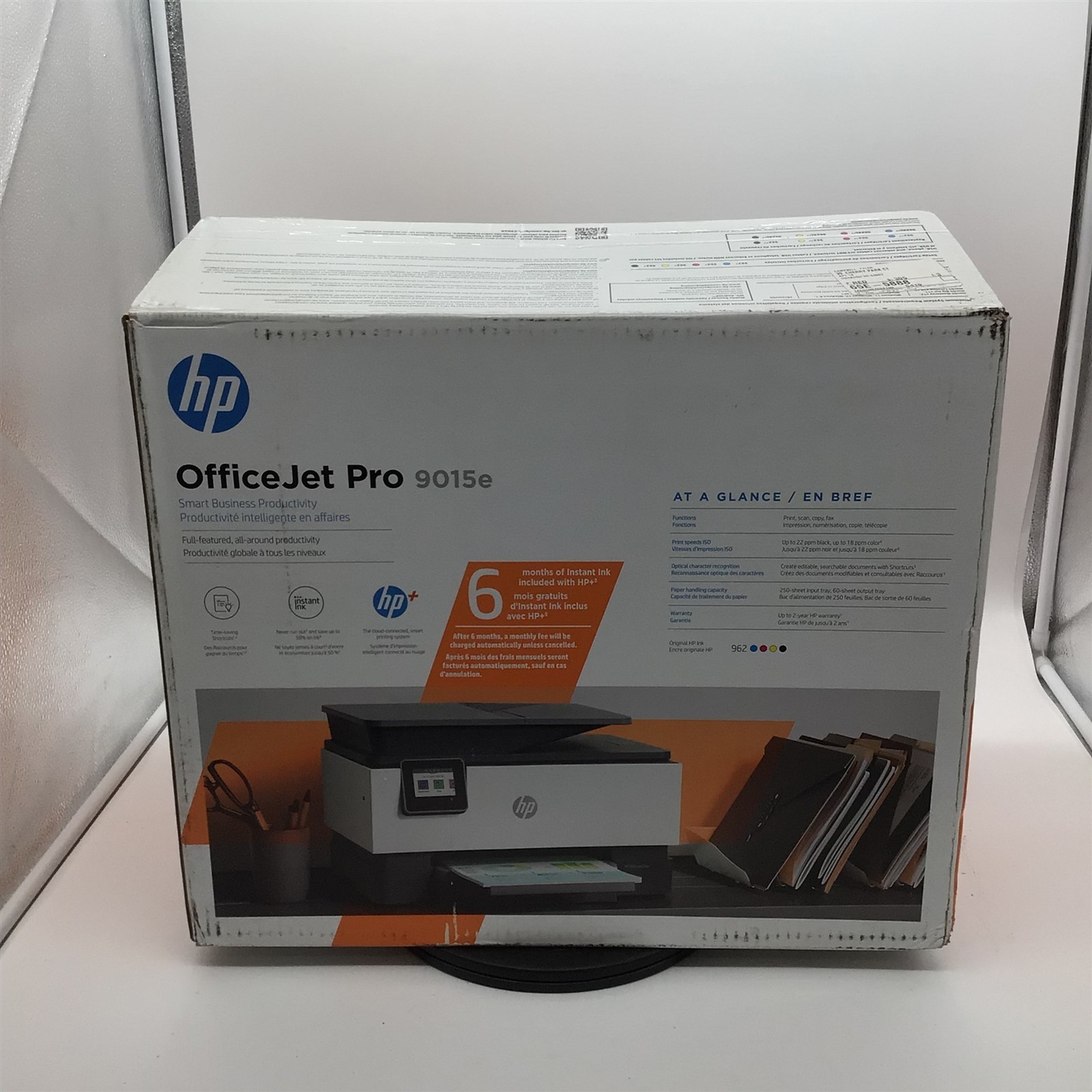 NEW Open Box HP 1G5L3A OfficeJet Pro 9015e Wireless Color All-In-One Printer