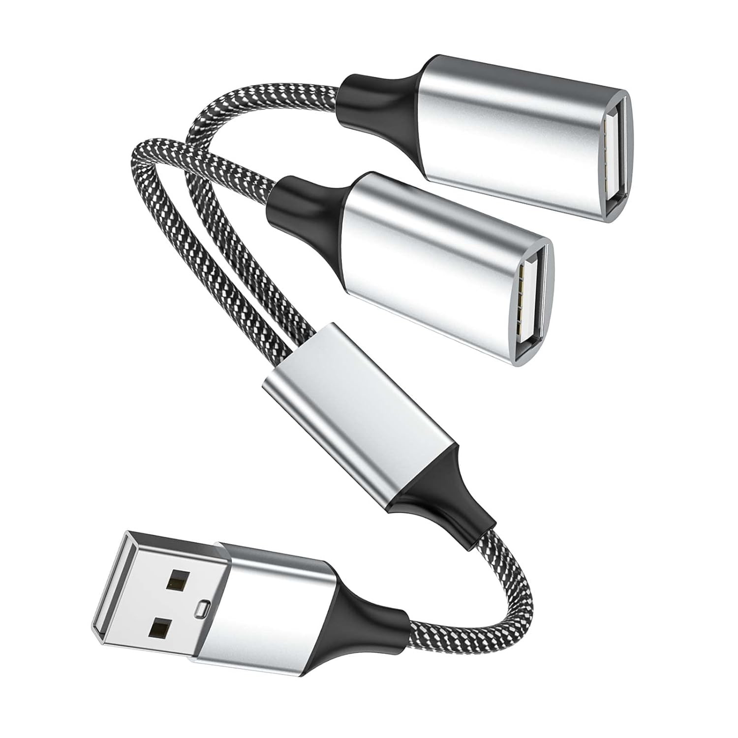 Fidioto USB A Splitter, USB A Male to 2 Female USBA Y Splitter, USB Splitter 1 i