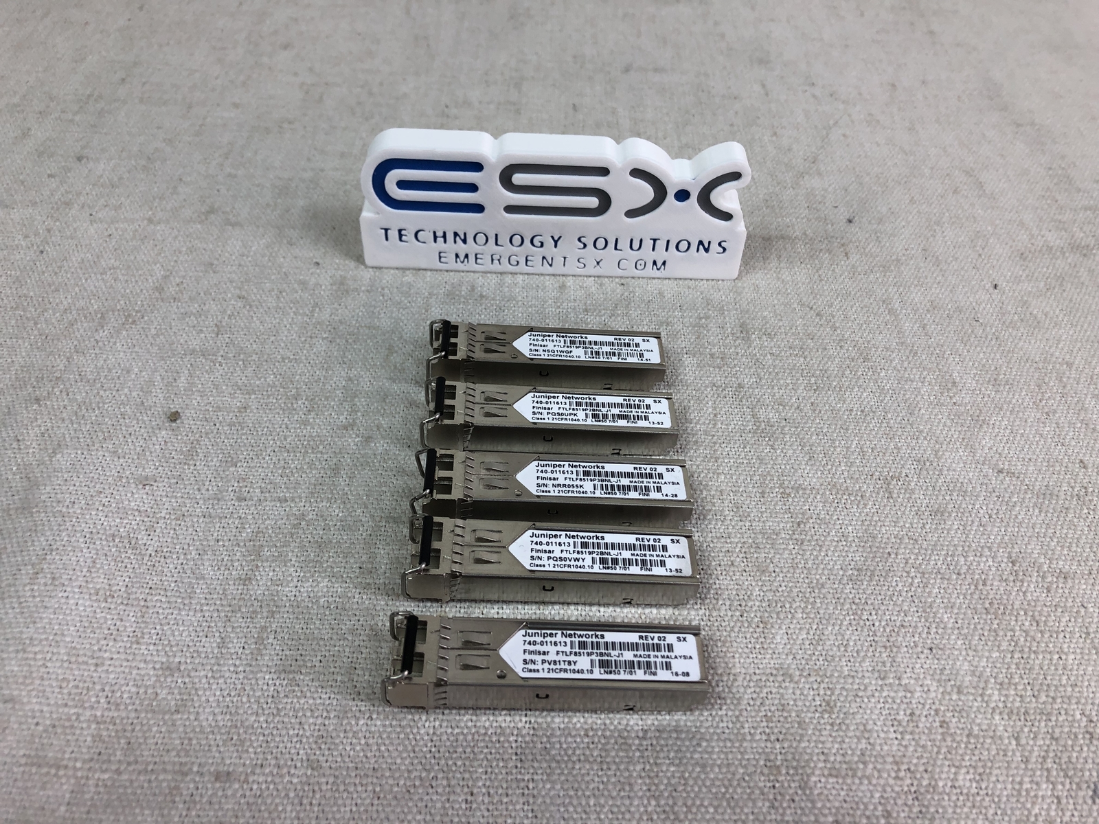 Lot of 5x Juniper 740-011613 1000BASE-SX 850nm MMF SFP Optical Transceiver