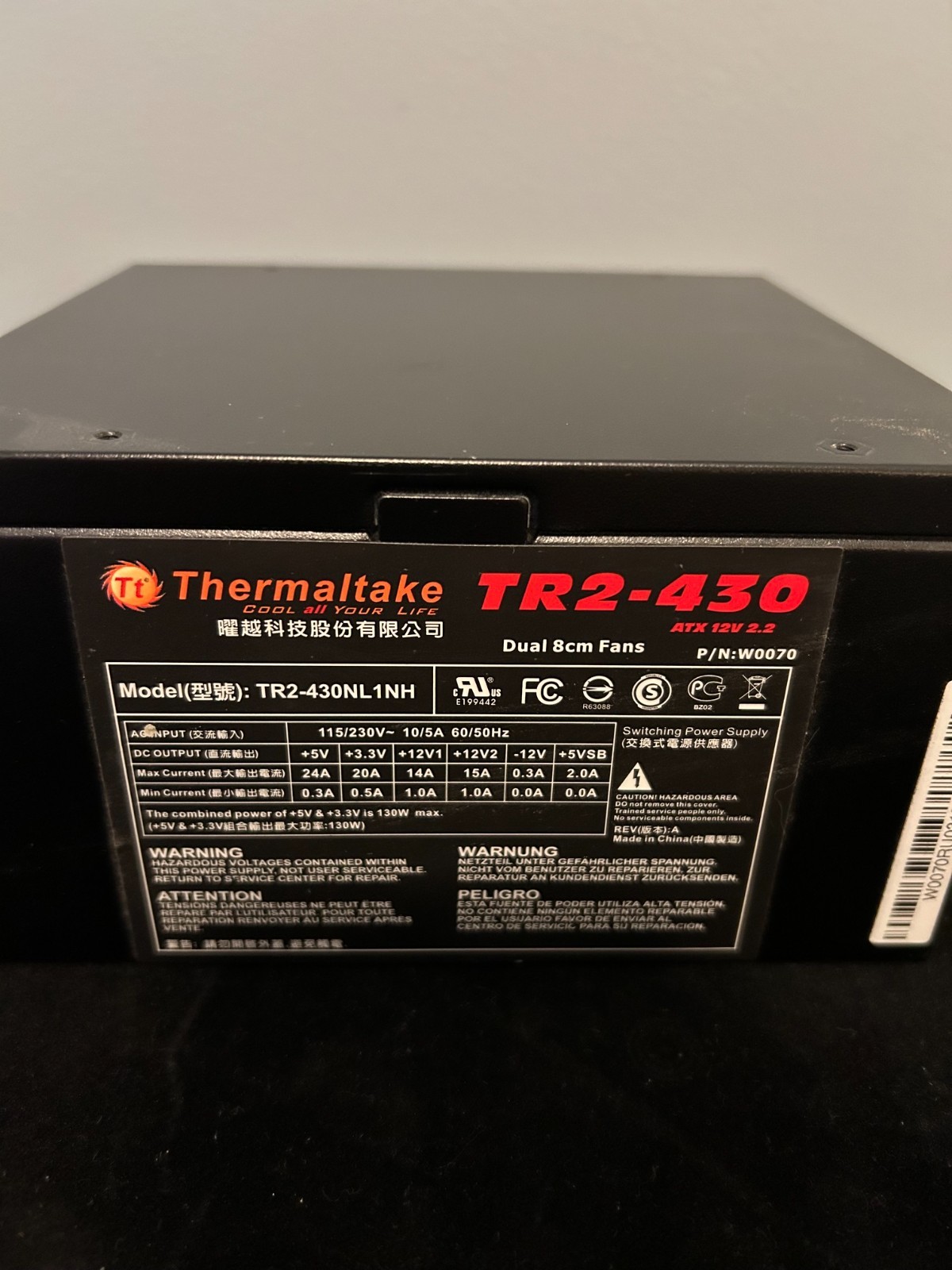 Thermaltake TR2-430 430W ATX Power Supply TR2-430NL1NH PSU