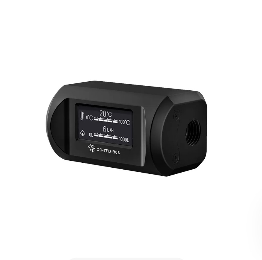 G1/4 2 in 1 Digital Flow Meter & Thermometer Real Time PC Water Cooling Monitor
