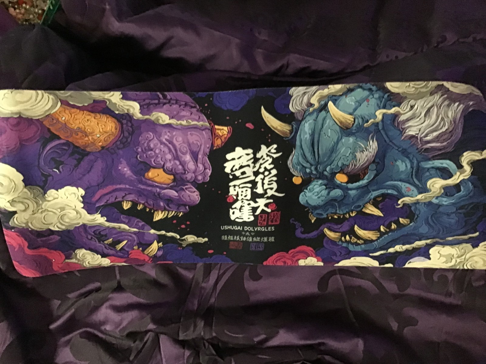 XL Japanese Dragon design Mousepad or gaming mat. Measures 11x20 inches