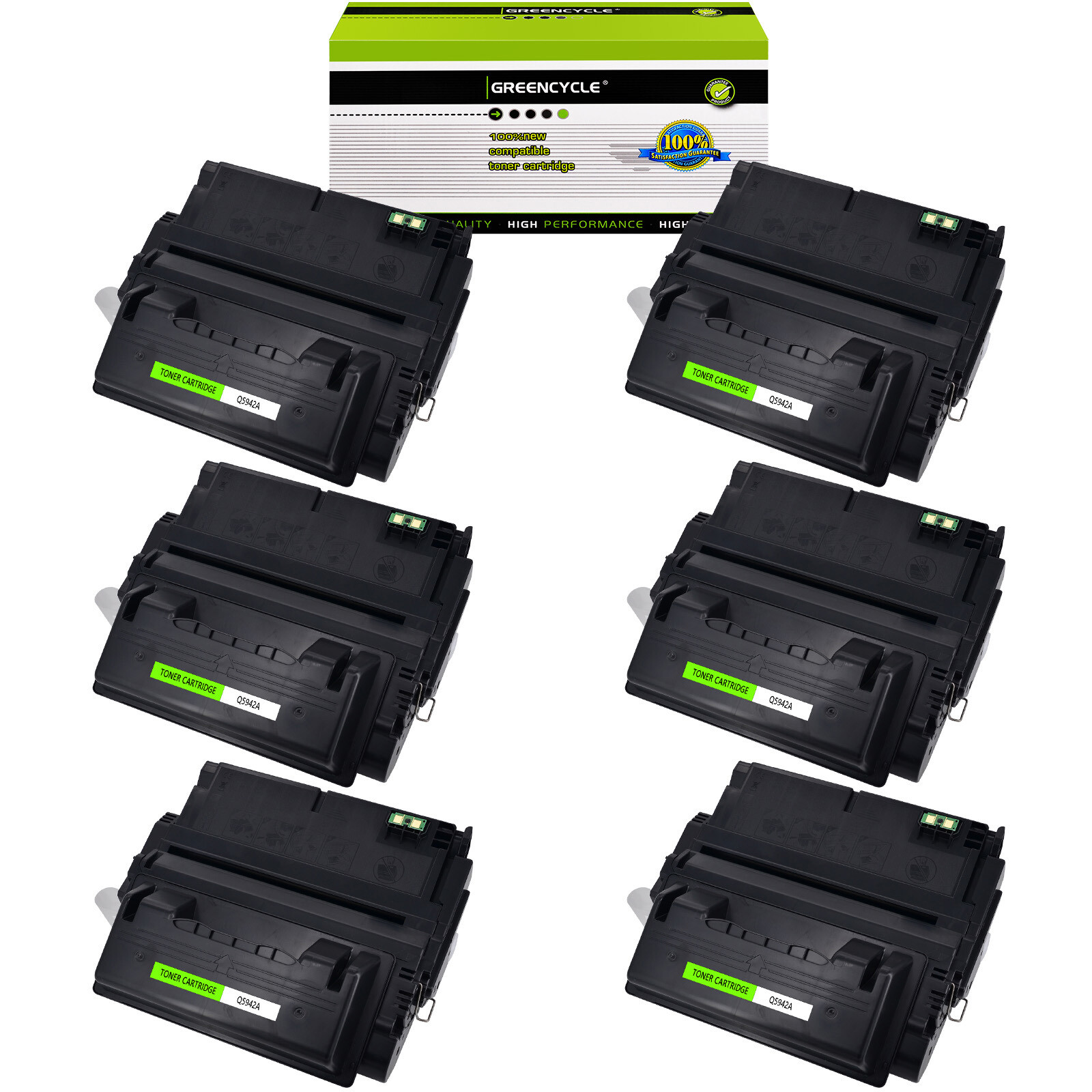 GREENCYCLE 6PK Q5942A 42A Toner Compatible For HP LaserJet 4350 4350n 4350L 4250