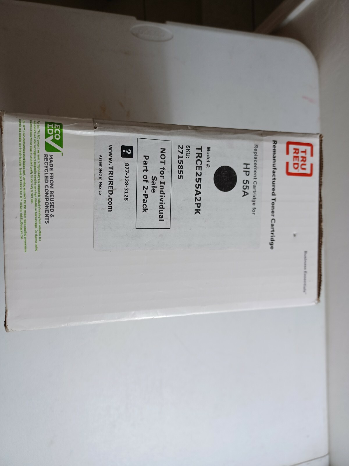 Tru Red Toner Cartridge Replacement for HP 55A Black TRCE255A2PK
