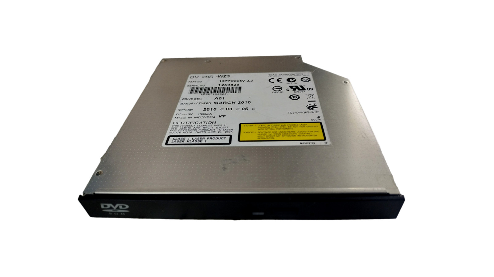 TEAC DV-28S-WZ3 Slimline 12.7mm SATA DVD-ROM Optical Drive 1977233W-Z3