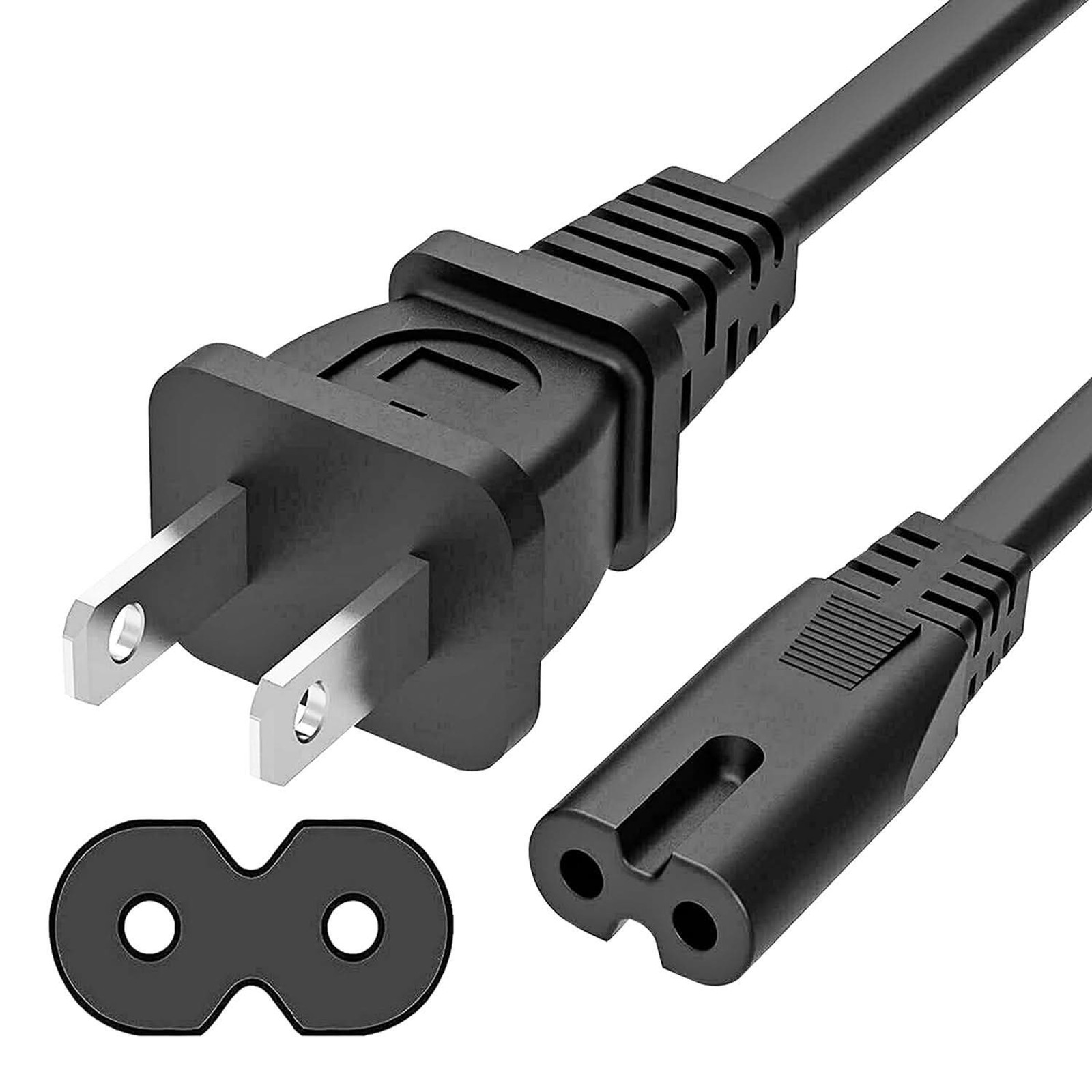 12Ft 2 Prong AC Power Extension Cord US Male-Female 16AWG 125V 13A