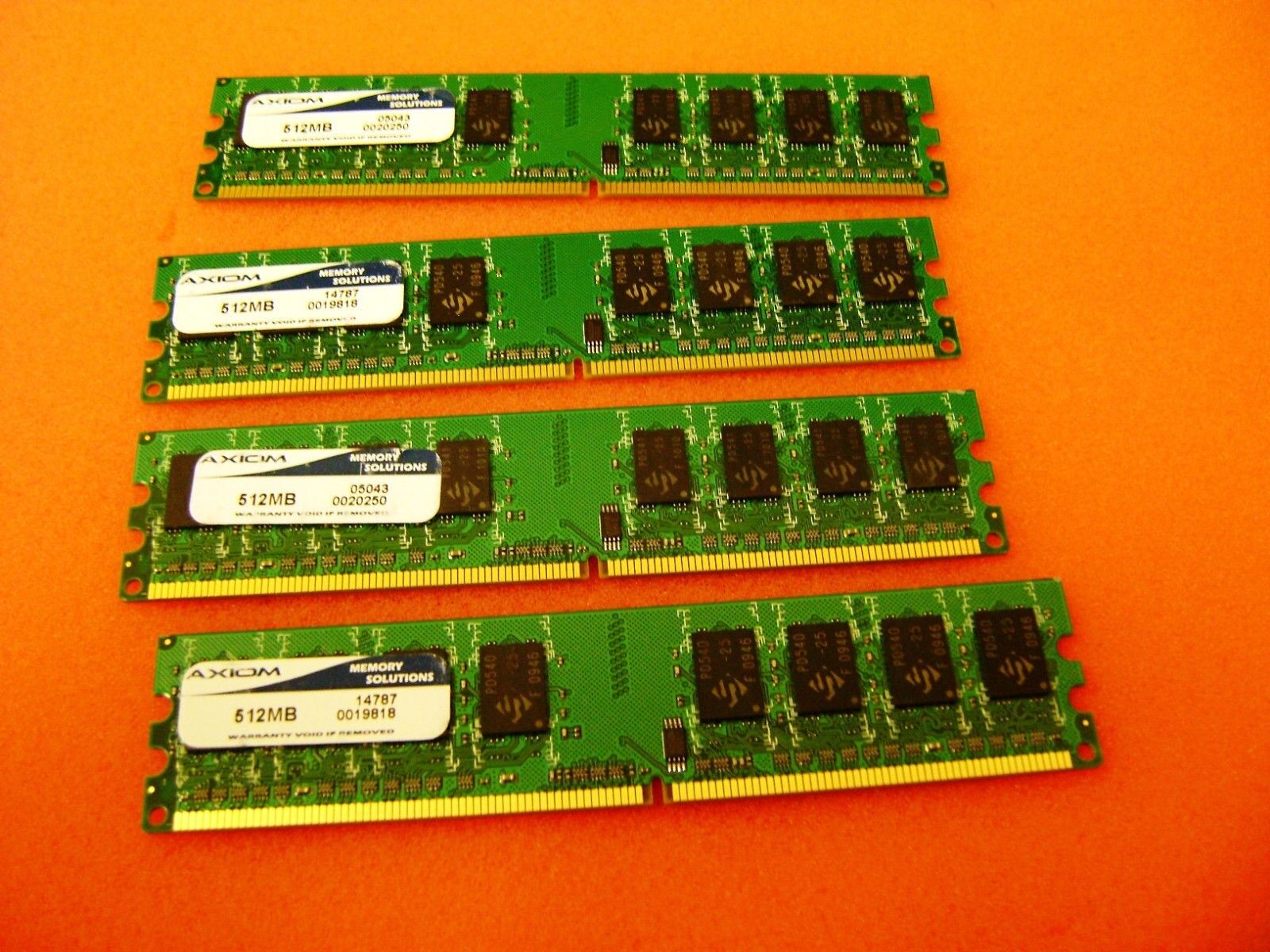 Axiom 2GB (4 x512)  Desktop DDR2 PC2-3200 400MHZ Memory Ram