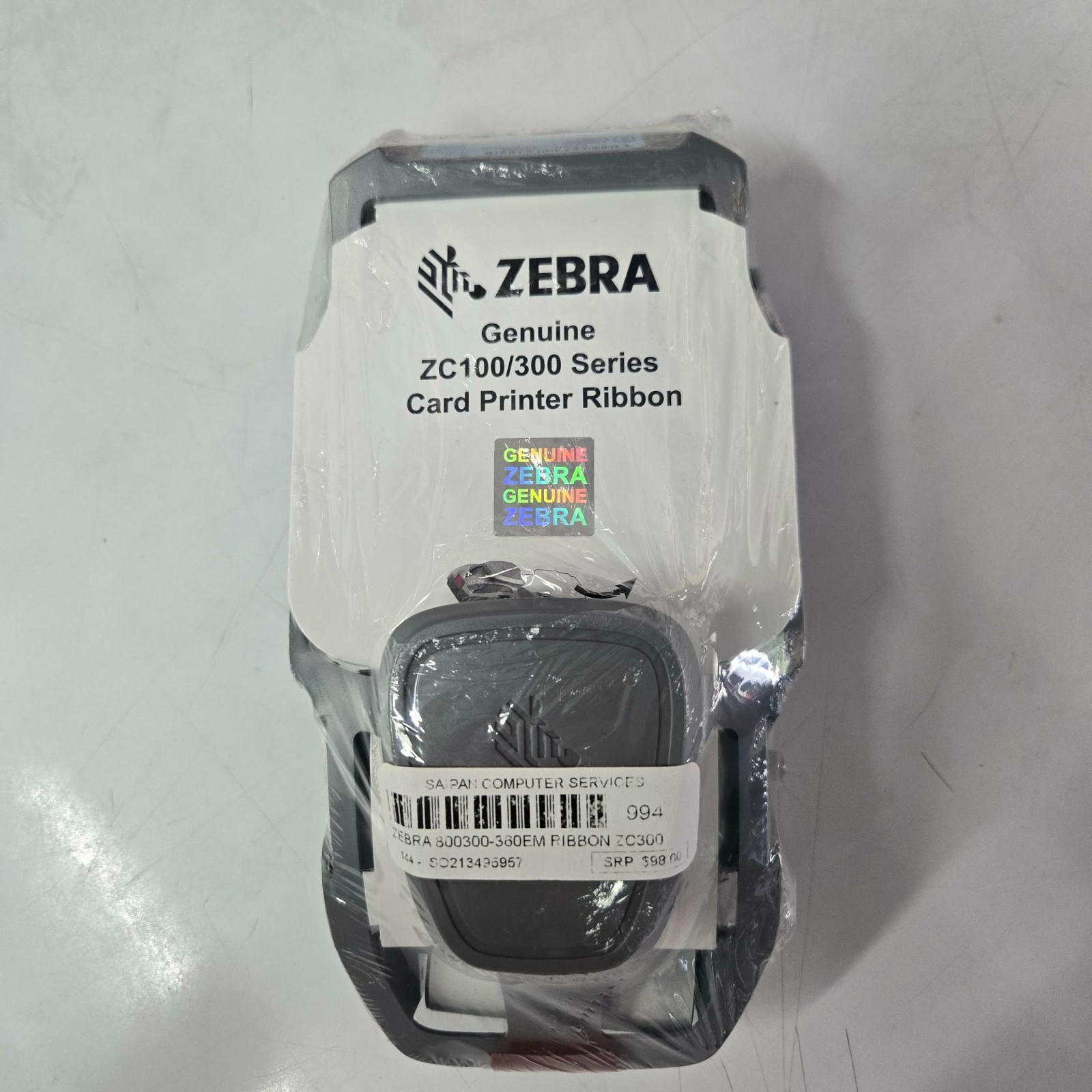 Genuine Zebra 800300-360EM YMCKOK, ZC100 / ZC300, 200IMG Card Printer  Ribbon 