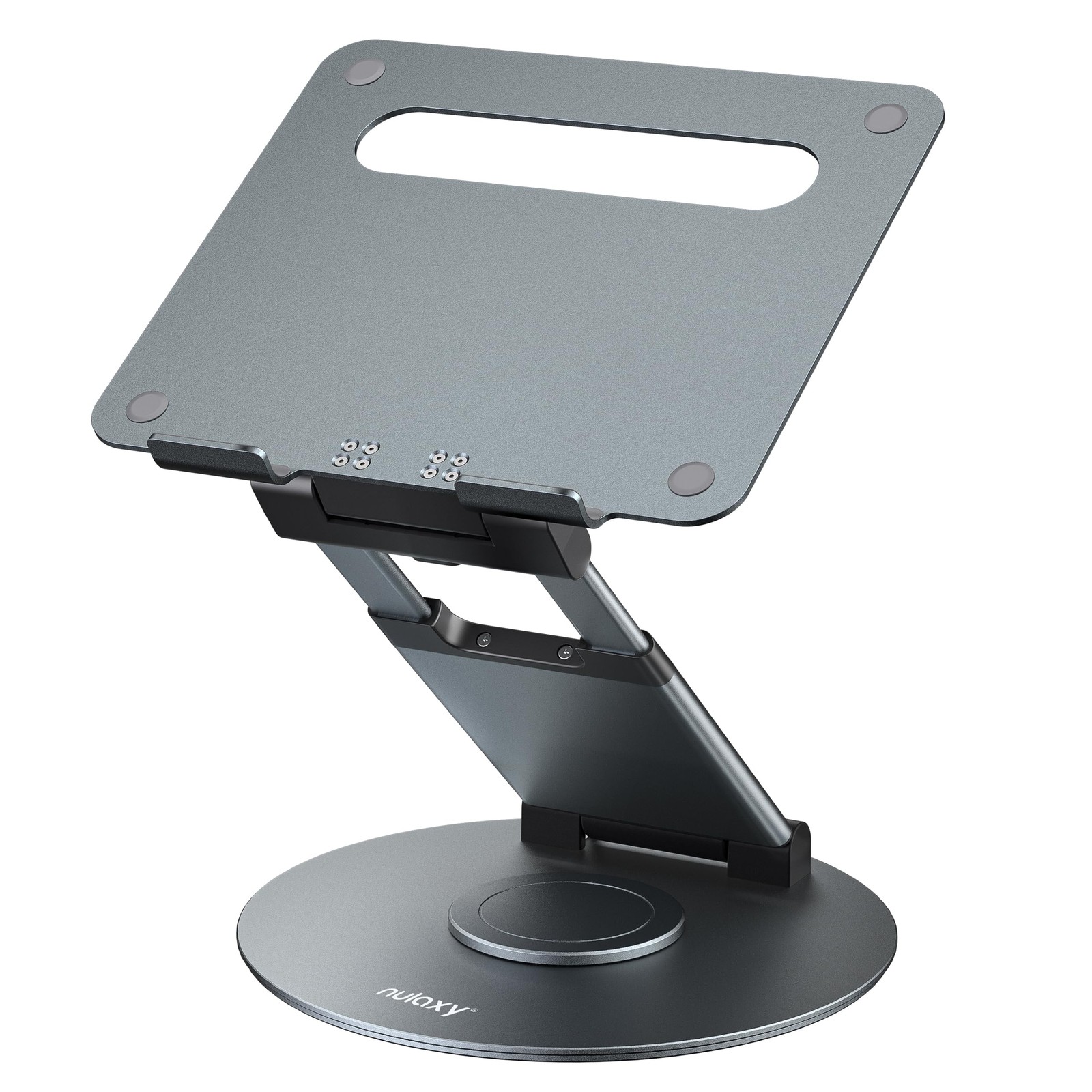Nulaxy 18" Height Telescopic 360 Rotating Aluminum Laptop Stand Desk, A-Gray