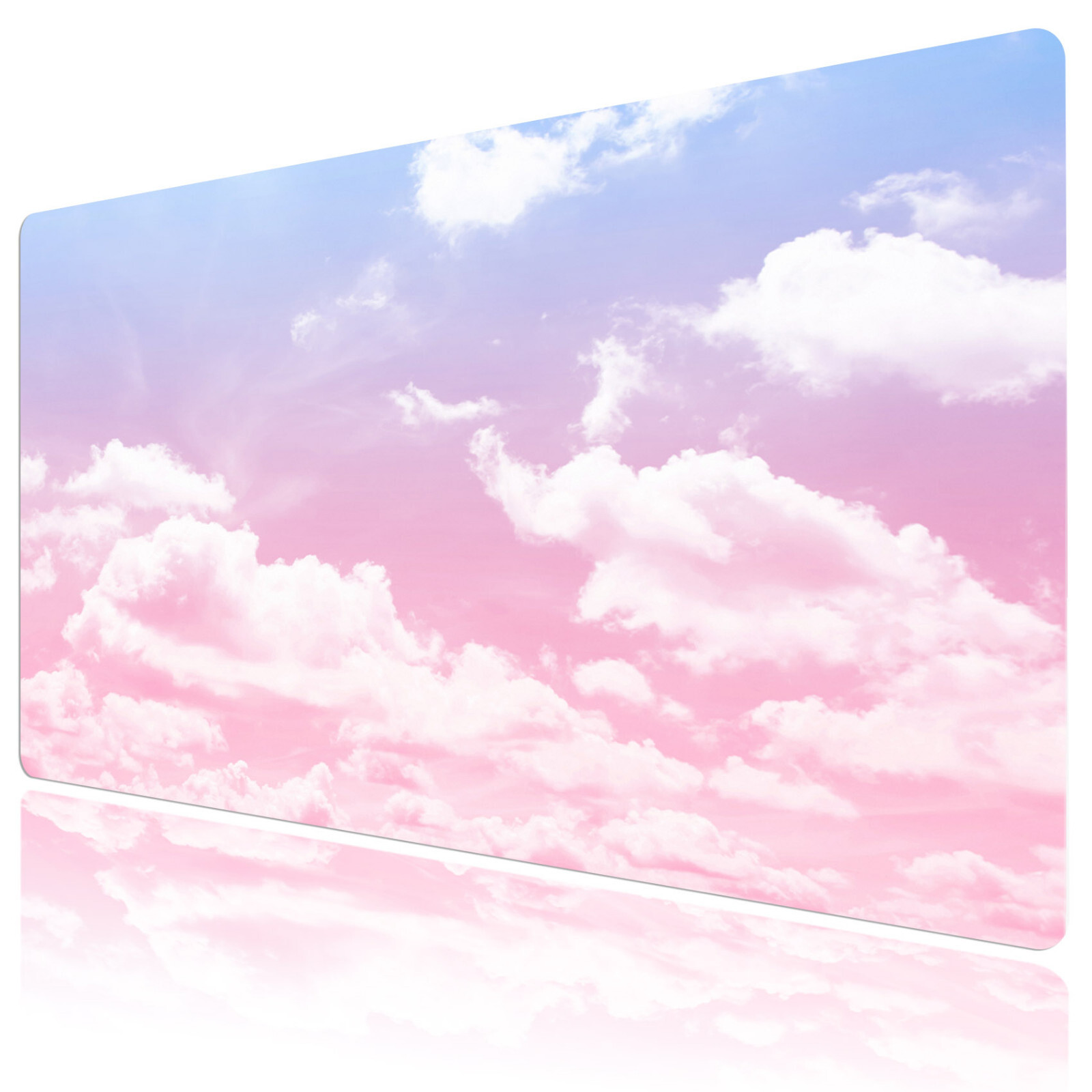 Fantasy Pink Mouse Pad White Cloud Desk Mat for Keyboard and Mouse Desk Pad