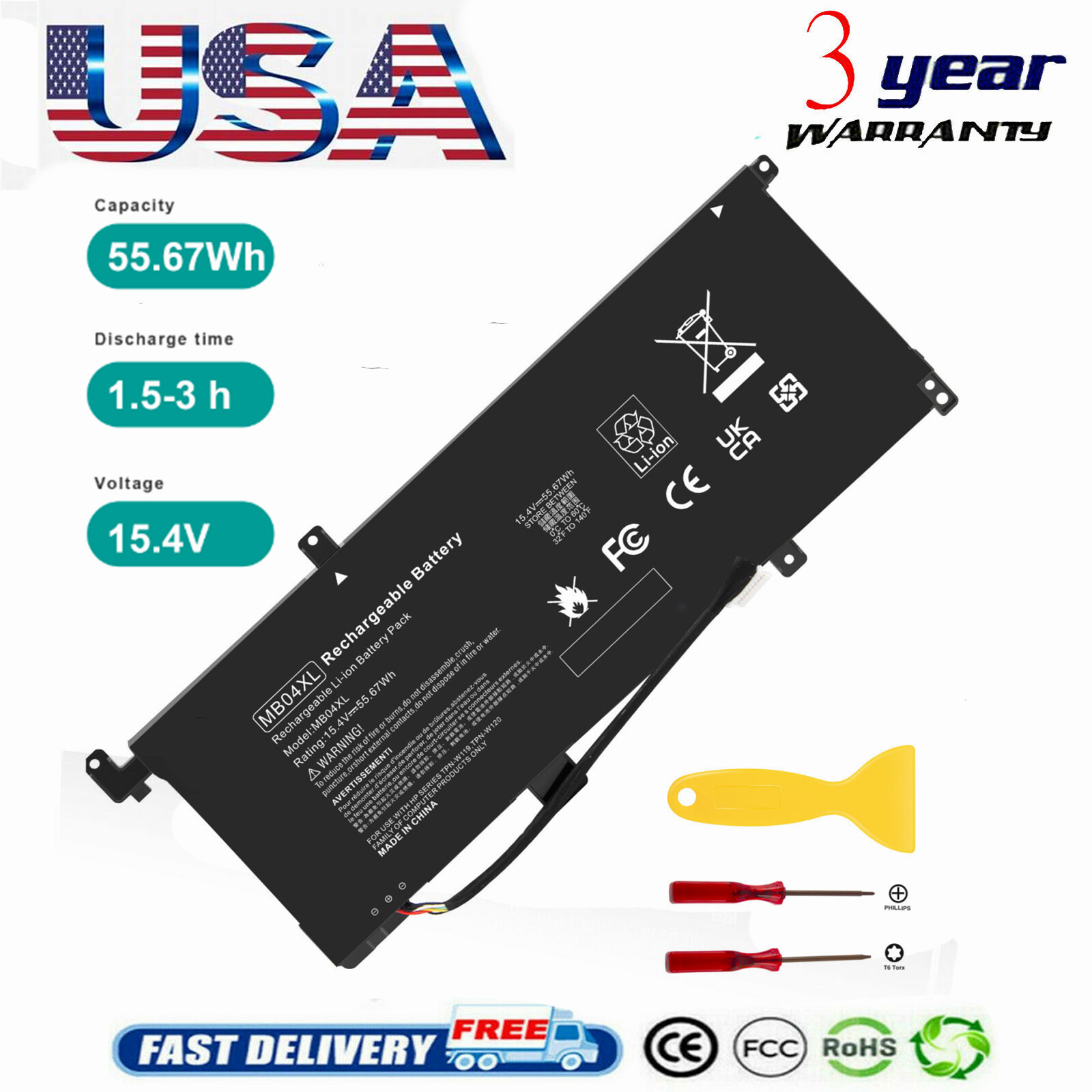 For HP Envy X360 M6-AQ105DX M6-AQ003DX 843538-541 844204-850  MB04XL Battery