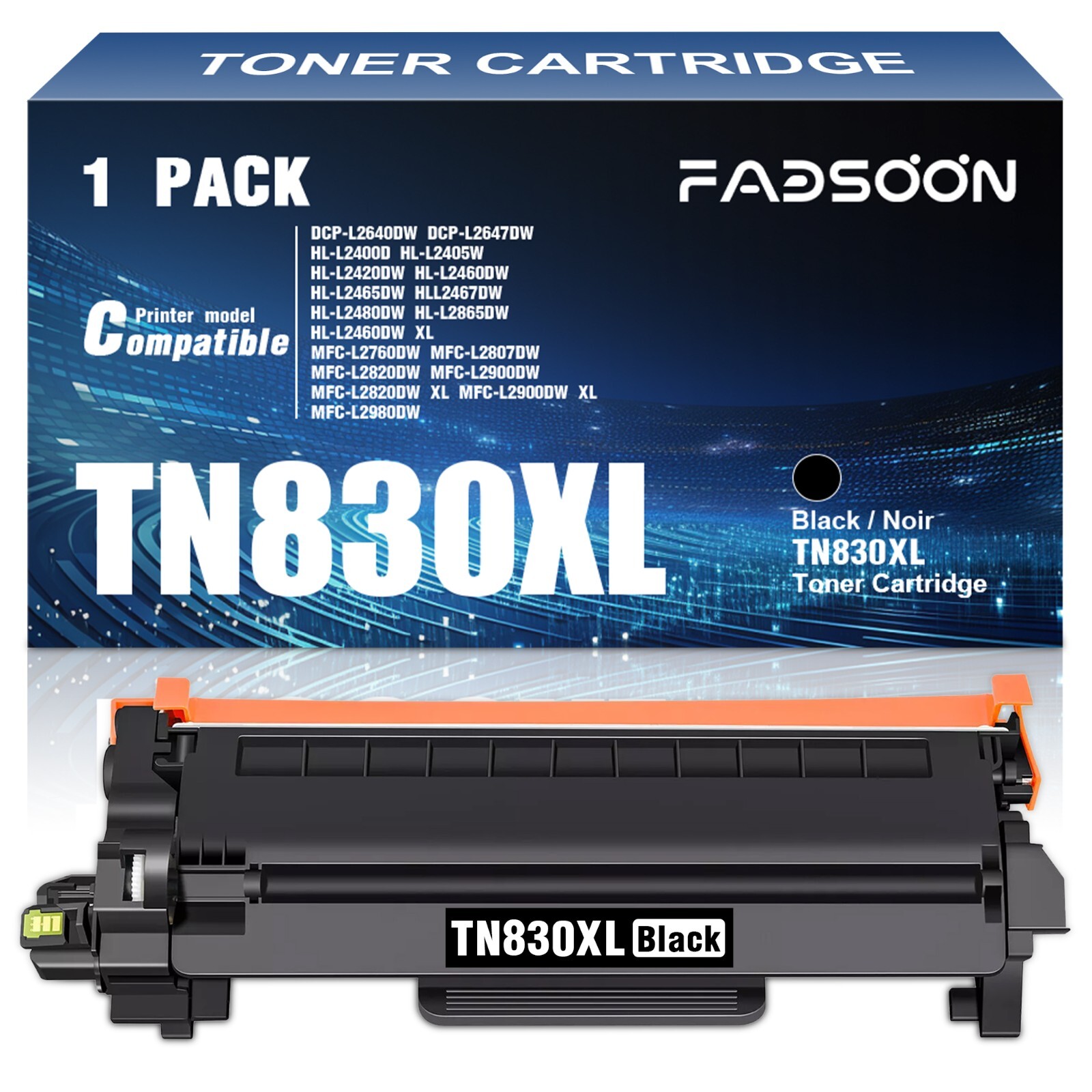 FADSOON® High Yield TN830XL Toner for Brother HL-L2480DW MFC-L2820DW DCP-L2640DW