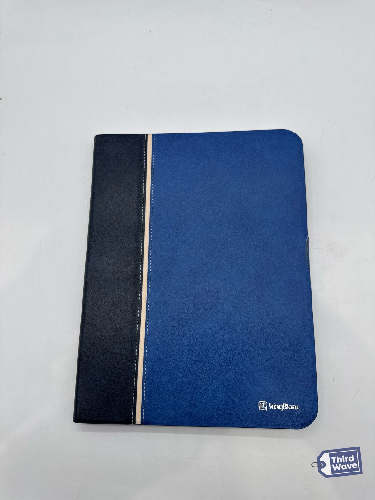 KingBlanc Case for iPad Pro 11" M4 Vegan Leather Pencil Holder Smart Cover Blue