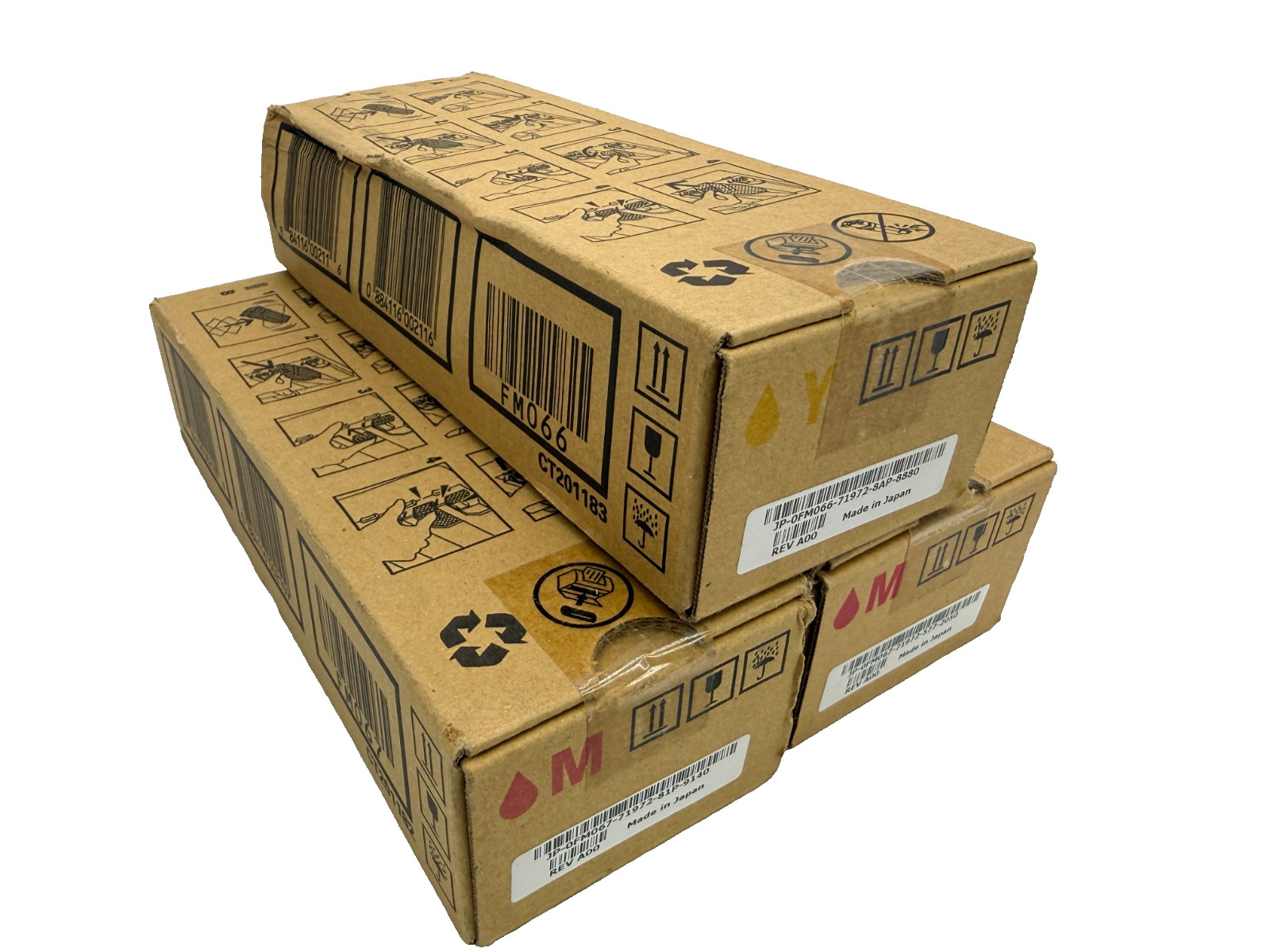 Lot of 3x Dell 2130cn/2135cn Toner Cartridges 2x Magenta, 1x Yellow