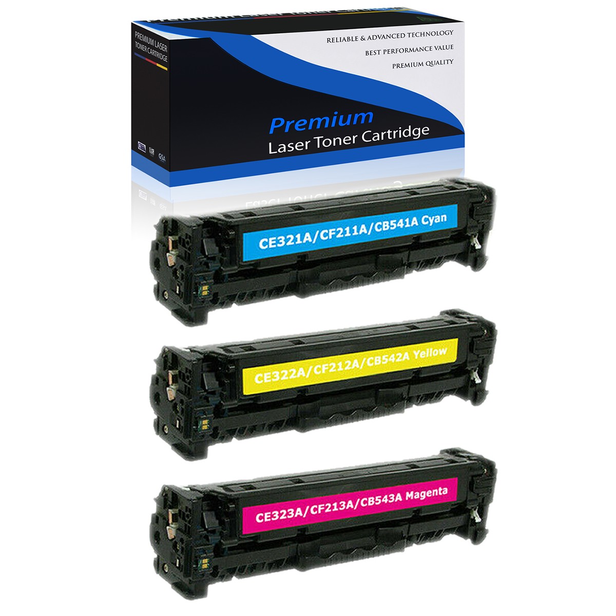 3PK for HP 125A CB541A CB542A CB543A Toner CP1518 CP1518ni CM1300 CM1312 CP1210