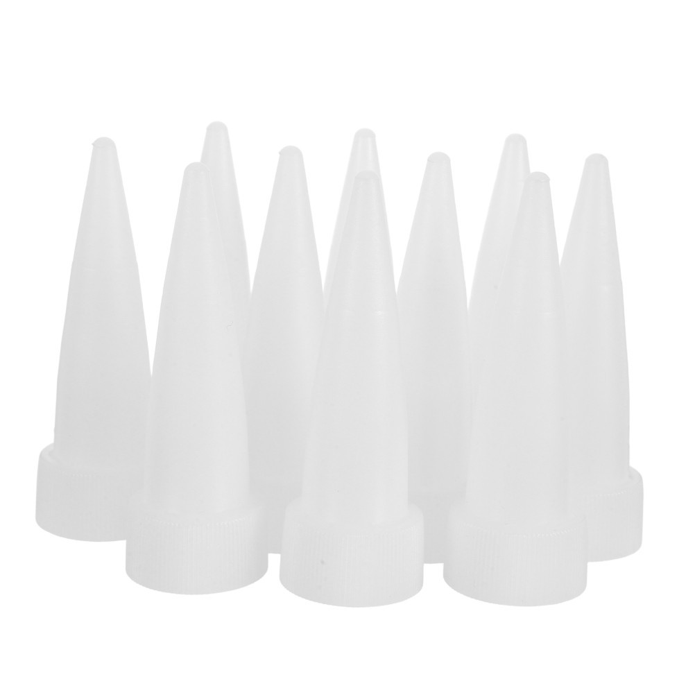 10Pcs Durable Plastic Caulk Nozzle Tips for Home Use White Flexible Applicator