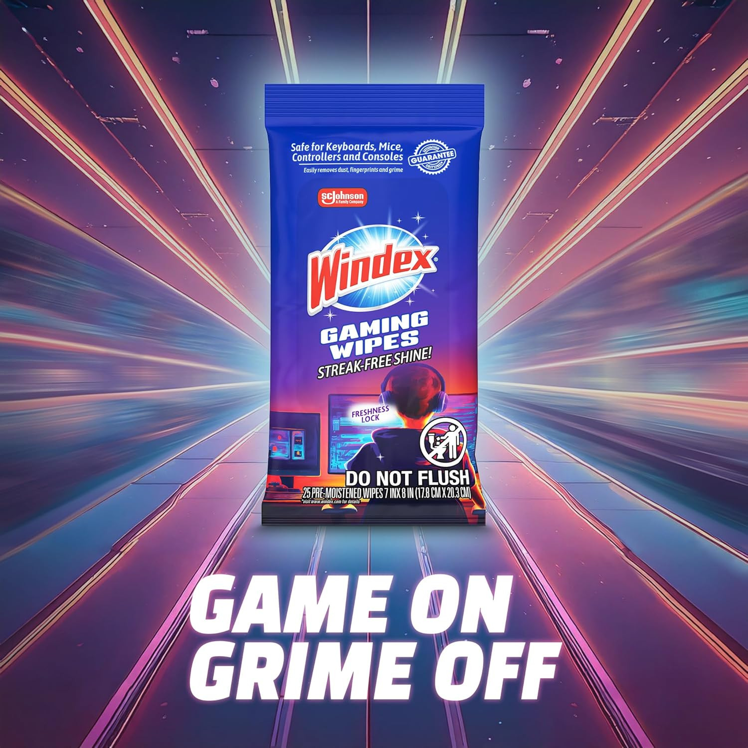 Windex Gaming Cleaning Wipes, Pre-Moistened Wipes to Instantly Clean all Gami...