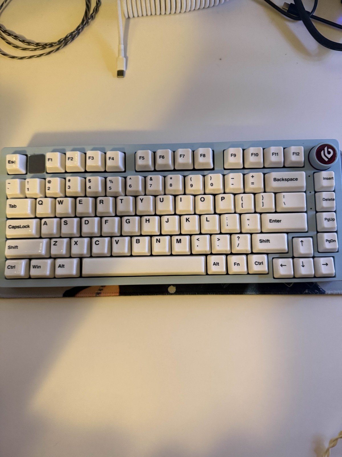 Hi75 barebones blue, vertex v1 switches, cerakeys ceramic keycaps, custom built
