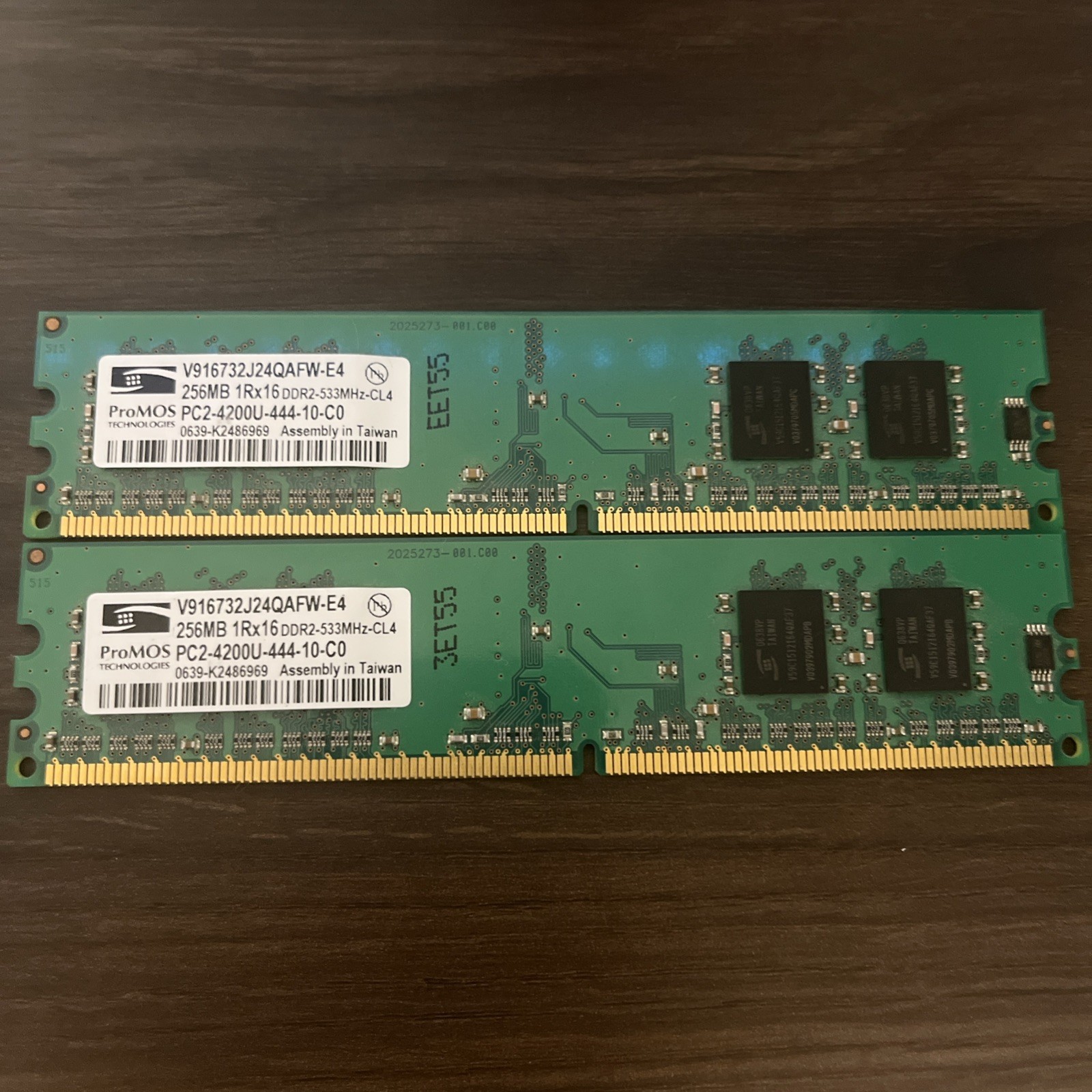 Promos Technologies V826616J24SATG-D3 256MB DDR Memory Module, Pack of 2